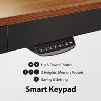 Bureau debout électrique réglable en hauteur SENYU avec plateau en bois et tiroir, poste de travail informatique, table de bureau avec commandes à mémoire