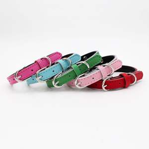 Collar de perro de hierro de cuero pequeño y mediano con placa de nombre, decoración de cintas de patrón sólido de estilo lujoso - Product Image 4