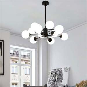 Lustre suspendu moderne en spirale pour salle à manger d'hôtel, style américain, vintage, type école, avec abat-jour en forme de nuage - Product Image 2