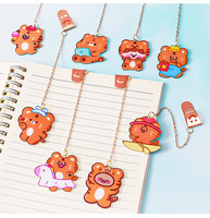 Marcapáginas de Plástico Acrílico Reutilizable con Diseño de Tigre de Dibujos Animados, Venta al por Mayor, para Regalo de Estudiantes de Primaria