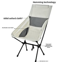 Chaise pliante moderne à dossier haut en aluminium léger, portable, en tissu Oxford respirant pour le camping, la plage, la pêche et l'extérieur