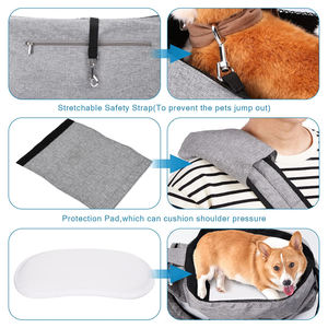 Tas selempang hewan peliharaan ekstra besar, kapasitas 15-25lbs tali empuk dapat disesuaikan ritsleting tas bahu poliester ramah perjalanan untuk anjing - Product Image 4
