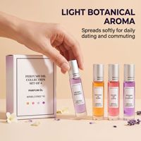 Coffret de parfums pour femmes, 4 x 10 ml, roll-on, floraux fruités, parfum longue durée, coffret cadeau pour les voyages et l'usage quotidien