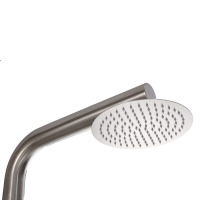 Douche extérieure thermostatique en acier inoxydable brossé LANO 210x50 avec double poignée pour jardin, piscine, plage
