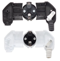 Adaptateur de prise mâle 16A pour câblage européen, avec connecteur coudé à 90 degrés, détachable et réutilisable, pour prises de courant allemandes et françaises
