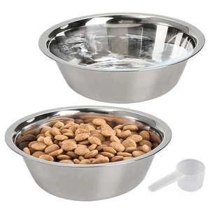 Bol pour animaux de compagnie en acier inoxydable écologique, plusieurs tailles pour chiens de petite et grande taille, forme arrondie, idéal pour les voyages, pour chats et animaux - Product Image 1