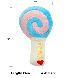 Jouet sonore en peluche pour animaux <span class=keywords><strong>de</strong></span> compagnie multicolores et multiformes, jouet à mâcher en tissu doux écologique avec broderie et son interactif pour chiens et chats - Product Image 6