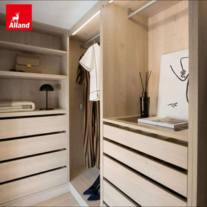 Système d'organisation de placard Allandcabinet Walk-In, organisateurs de placards et de chambre en bois pour vêtements, placard avec tiroirs et accessoires - Product Image 2
