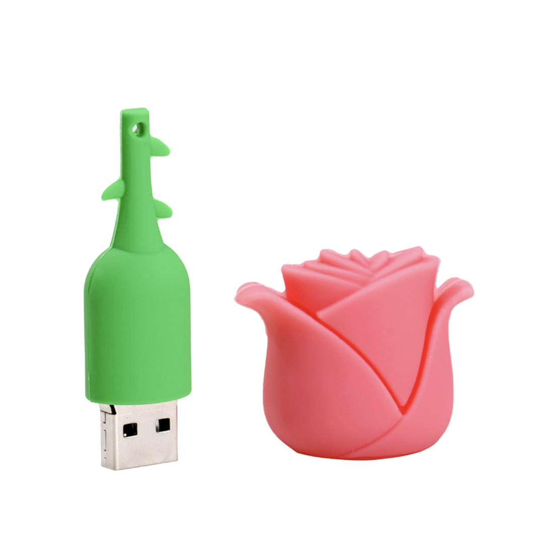 Belle bande dessinée mignonne forme de fleur personnalisée disque flash usb, société mascotte décoration de bureau figure fleur 2d/3d clé usb