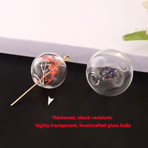 Offre Spéciale 8 10 12 <span class=keywords><strong>14</strong></span> 16 18 20 25 <span class=keywords><strong>30mm</strong></span> petites grandes boules de verre creuses simples Double trous perles de verre creuses transparentes - Product Image 3