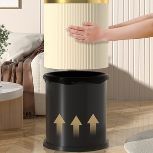 Premium Round Indoor Wastebasket Cylindrical Open Top Kitchen Trash Can <b>Large</b> Capacity Sanitation <b>Bin</b> Modern Design - Product Image 1