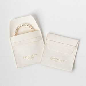 PandaSew Custom Logo Luxury Microfiber <b>Gift</b> <b>Envelope</b> Jewelry Pouch for Necklace Bracelet Rings Earrings Fashion Jewelry Bag - Product Image 1