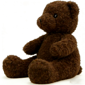 Oso de Peluche Personalizado de Felpa Marrón Oscuro con Pelo Rizado, Clásico y sin Ropa - Product Image 4