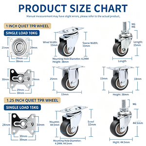EFON Polyurethane Swivel Caster Wheel Brake 125mm Firm Tread M815mm Thread Protection Iron Industrial Machine Use 1 Year - Product Image 5