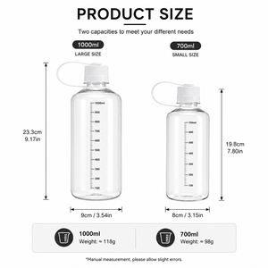 Custom 700ml 1000ml <b>Plastic</b> Gym Water Bottle with Narrow Mouth Lid BPA-Free Reusable Sports Water Bottle <b>Drinkware</b> - Product Image 3