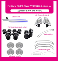 Aérateur d'air SJC pour Mercedes-Benz Classe C W205 GLC X253 2015-2021 LHD/RHD, accessoires d'éclairage d'ambiance automobile 64 couleurs pour mise à niveau