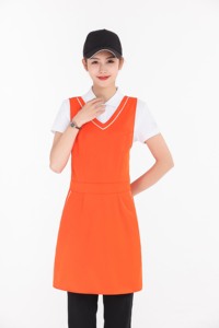 <span class=keywords><strong>Delantal</strong></span> Impermeable Ecológico de Algodón <span class=keywords><strong>Fucsia</strong></span> para Mujer, con Tirantes Cruzados en la Espalda y Abertura en las Piernas, sin Mangas, para Restaurantes y Salones de Belleza - Product Image 3