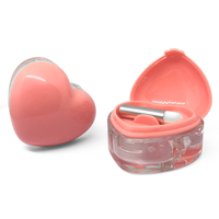 Boîte à poudre compacte en forme de cœur avec fermeture à rabat, multi-couches, portable, contenant de poudre à maquillage, compact à maquillage multi-niveaux avec miroir
