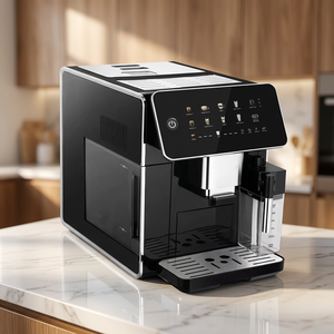 Machine à café automatique, écran tactile, pression de 15 bars, réservoir d'eau de 2 L, commande numérique, acier inoxydable, usage domestique - Product Image 1