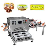 Machine de scellage de gobelets carrés semi-automatique pneumatique verticale pour l'emballage papier et les boissons