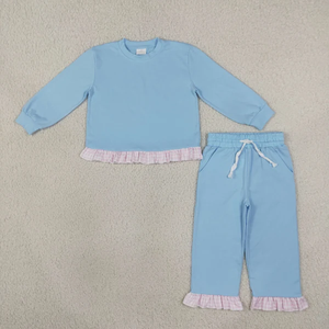 Vêtements en coton pour enfants en gros, ensembles de chemises à manches longues et de pantalons longs pour bébés filles - Product Image 2