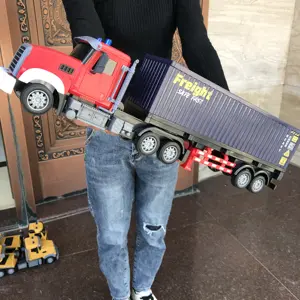 Rc קרוואן גדול משאיות מיכל חשמלי מכלית נטענת סוללה כלול שלט רחוק ילדים צעצועי ילדי מכונית צעצוע כלי רכב