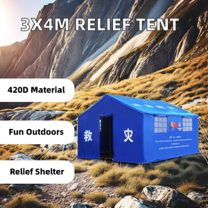 Tente d'hôpital de secours verte et bleue, imperméable, en toile Oxford, avec auvent de rangement, poteaux en aluminium, assistance médicale automatique - Product Image 6