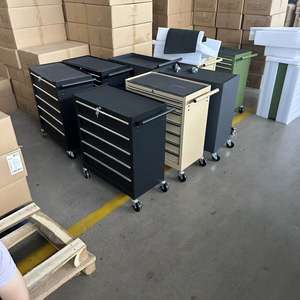 Carrito Metálico para Barbería, Gabinete de Almacenamiento de Herramientas, Gabinete de Acero Resistente con Ruedas y Cajones para Taller - Product Image 3