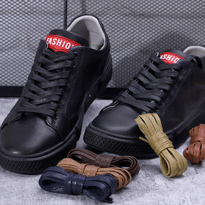 WEGOODZF Lacets de chaussures habillées plats en polyester ciré de 7mm de large personnalisés Paire de lacets de randonnée pour bottes et chaussures en cuir - Product Image 5