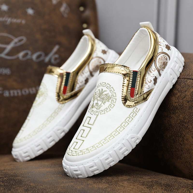 Zapatos informales sin cordones para hombre, mocasines elásticos Vintage a la moda, cómodos, ligeros, planos, náuticos