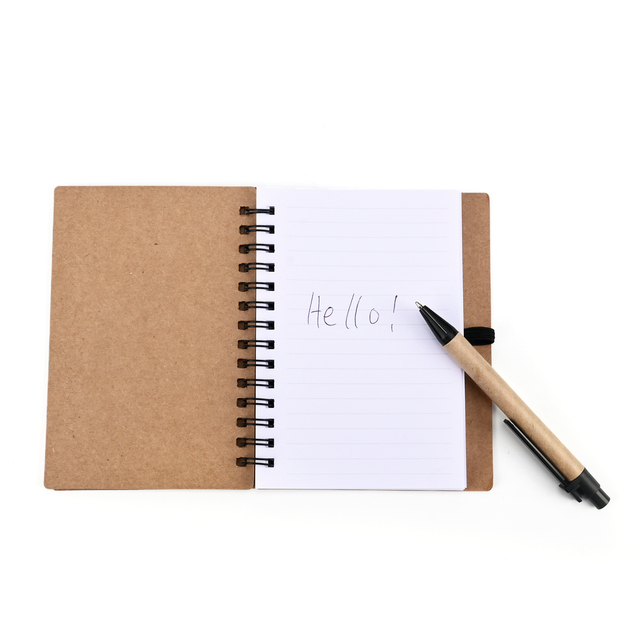 Customizable A5 Notebook with Pen Kraft Material and Logo-Sticky Note Feature