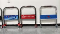 Chariots pliants en acier à quatre roues avec logo exclusif OEM/ODM, plateforme personnalisable, roues pivotantes durables pour le stockage et le shopping