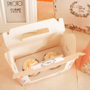 กล่องเค้กกระดาษคราฟท์สีขาวใสแบบกำหนดเองได้ <span class=keywords><strong>พ</strong></span>ร้อมหน้าต่าง PVC ใสเคลือบ UV และลายนูน - Product Image 3