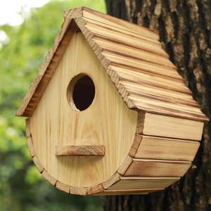 Bird House for Outside,Bird Houses Outdoor, Natural <b>Wooden</b> Bird House Hanging Birdhouse for Garden - Product Image 1