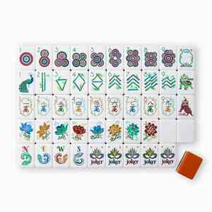 Exquisito Juego de Mahjong Americano con Diseño Floral Moderno y Lujoso, con 160 Fichas Acrílicas Duraderas para Entretenimiento en el Hogar - Product Image 3