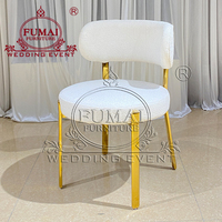 Chaise de salle à manger moderne en velours rembourrée avec pieds durables en acier inoxydable pour fêtes, mariages, extérieur et salon de villa