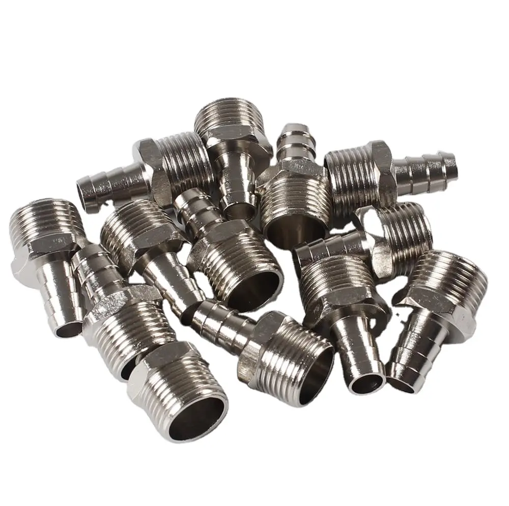 1/2" out thread nickel plated brass male connector for flexible braided hose tube for Russia