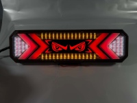 Nouveau feu arrière LED 24V Lion Dance Eye avec lentille transparente, fonctions de freinage, de marche arrière numérique et de clignotants dynamiques pour camion et voiture ENSAITE DH-116