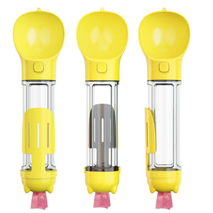 ขวดน้ำพกพาสำหรับสัตว์เลี้ยง 500 มล. สีเหลือง ชามน้ำอเนกประสงค์สำหรับสุนัข - Product Image 1