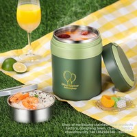 Yolecen Portable En Acier Inoxydable Isolé Pot À Deux Niveaux Boîte À Lunch Compartiments Épaissie Vide Thermique Cuisinière pour Étudiants Couvercle