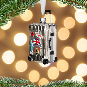 مفتاح ربط زجاجي ينفخ باليد للإجازات أداة تزيين من الجلد مخصصة للسفر شجرة عيد الميلاد هدية مزخرفة صديقة للبيئة - Product Image 2