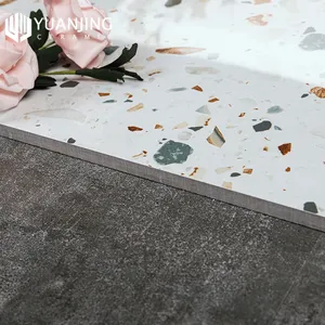 Gạch terrazzo đầy màu sắc bóng toàn sứ màu sáng 800x800mm phòng khách phòng ngủ màu xám trung tâm mua sắm dự án gạch lát sàn - Product Image 2