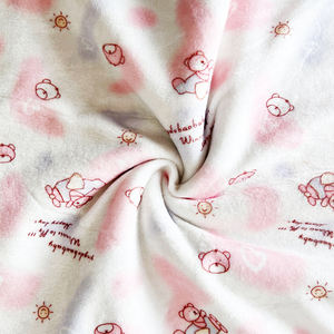 Tissu de velours d'impression de carton de bonne sensation de main Tissu de velours confortable superbe de peluche de polyester - Product Image 3