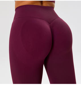 Pantalons de yoga pour femmes sans couture, taille haute, effet lifting des hanches, en élasthanne/nylon, longueur cheville, séchage rapide, pour sports de plein air - Product Image 1