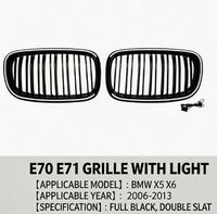 Calandre avant noire AURON style double lamelles en ABS pour X5 X6 E70 E71 2007-2013 – Grille de modification automobile