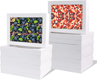 Boîtes à gâteaux 19x14x4 pouces avec fenêtre, grandes boîtes rectangulaires blanches pour pâtisseries, desserts, gâteaux, cupcakes, beignets, biscuits, tartes