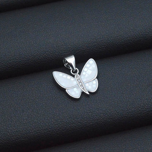 Đẹp tự nhiên trắng/bào ngư vỏ bướm mặt dây chuyền vàng/bạc màu sắc đơn giản phong cách hình dạng động vật quyến rũ - Product Image 5