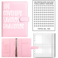 100 enveloppes défi classeur Facile et amusant moyen d'économiser de l'argent 5,050 $ Budget classeur blanc rose bleu 100 enveloppe défi