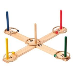 Wholesale High Quality Outdoor <strong>Yard</strong> Garden Wooden Ring Toss Quoits <strong>Game</strong> Set - Product Image 1