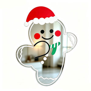 Custom UV Printed Christmas <b>Gingerbread</b> <b>Man</b> Acrylic Decor Mirror 300x400x2.65mm Wall Hanging Xmas <b>Decoration</b> Wholesale - Product Image 1